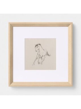 THRESHOLD NWT 10"x10" Horse Under Glass Framed Wall Art